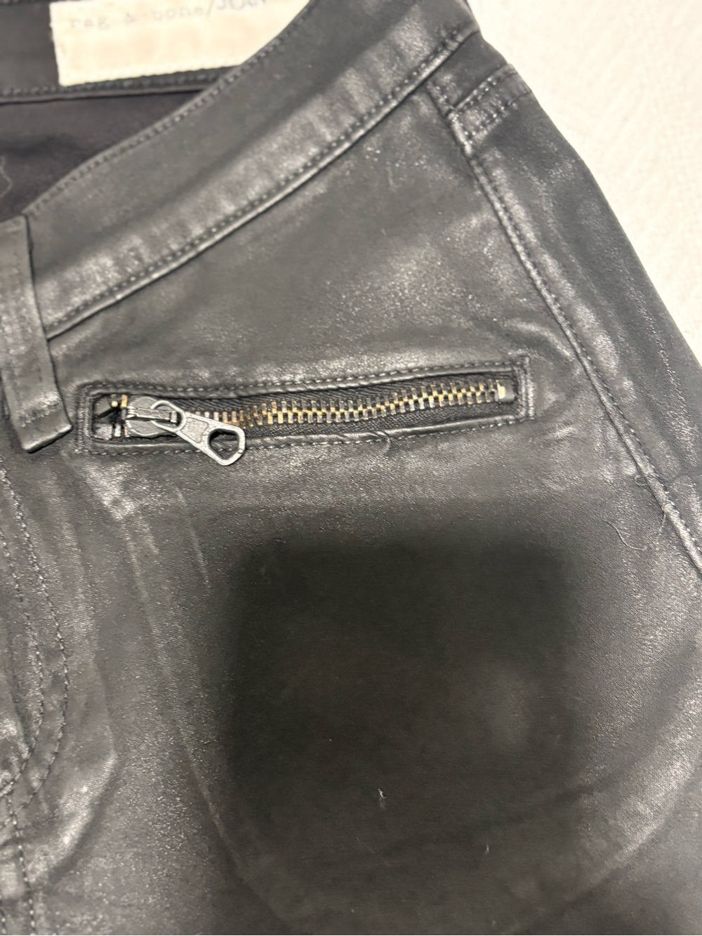 rag & bone Black Skinny Zip-Detail Pants - Picture 7 of 14